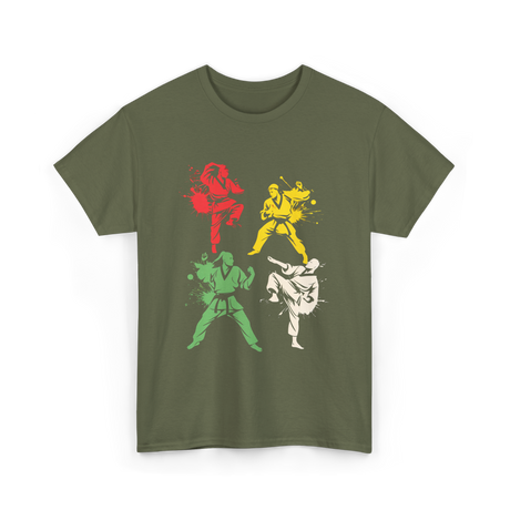 Martial Arts Fighters Karate T-Shirt - Military Green