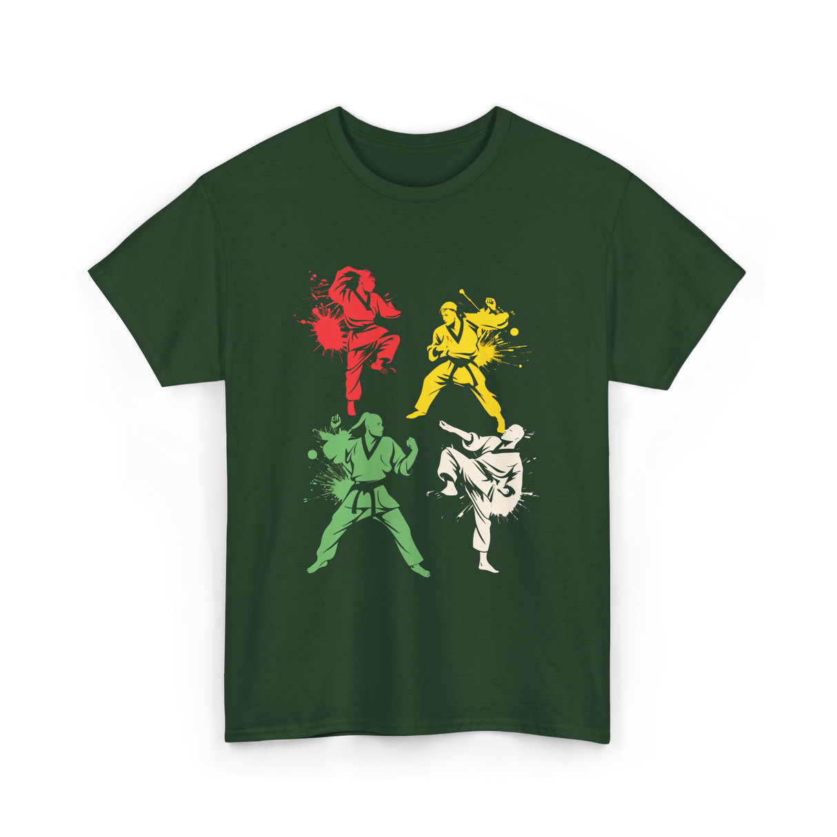 Martial Arts Fighters Karate T-Shirt - Forest Green