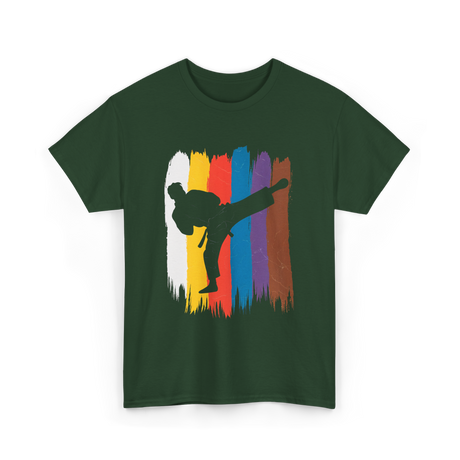 Martial Arts Kick Karate T-Shirt - Forest Green