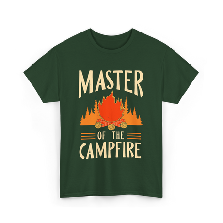 Master Of The Campfire Camping T-Shirt - Forest Green