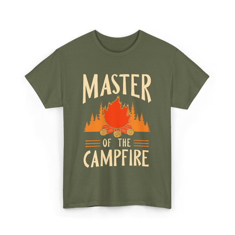 Master Of The Campfire Camping T-Shirt - Military Green