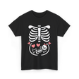 Maternity Skeleton Baby Halloween Skeleton T-Shirt - Black