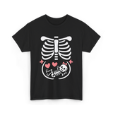 Maternity Skeleton Baby Halloween Skeleton T-Shirt - Black