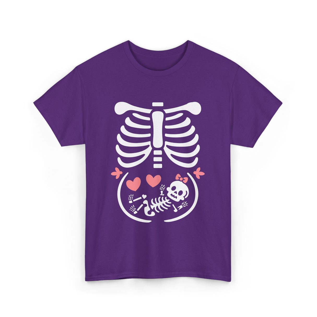 Maternity Skeleton Baby Halloween Skeleton T-Shirt - Purple