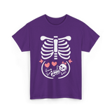 Maternity Skeleton Baby Halloween Skeleton T-Shirt - Purple