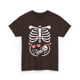 Maternity Skeleton Baby Halloween Skeleton T-Shirt - Dark Chocolate