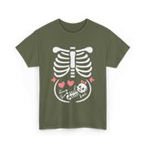 Maternity Skeleton Baby Halloween Skeleton T-Shirt - Military Green