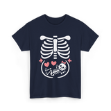 Maternity Skeleton Baby Halloween Skeleton T-Shirt - Navy