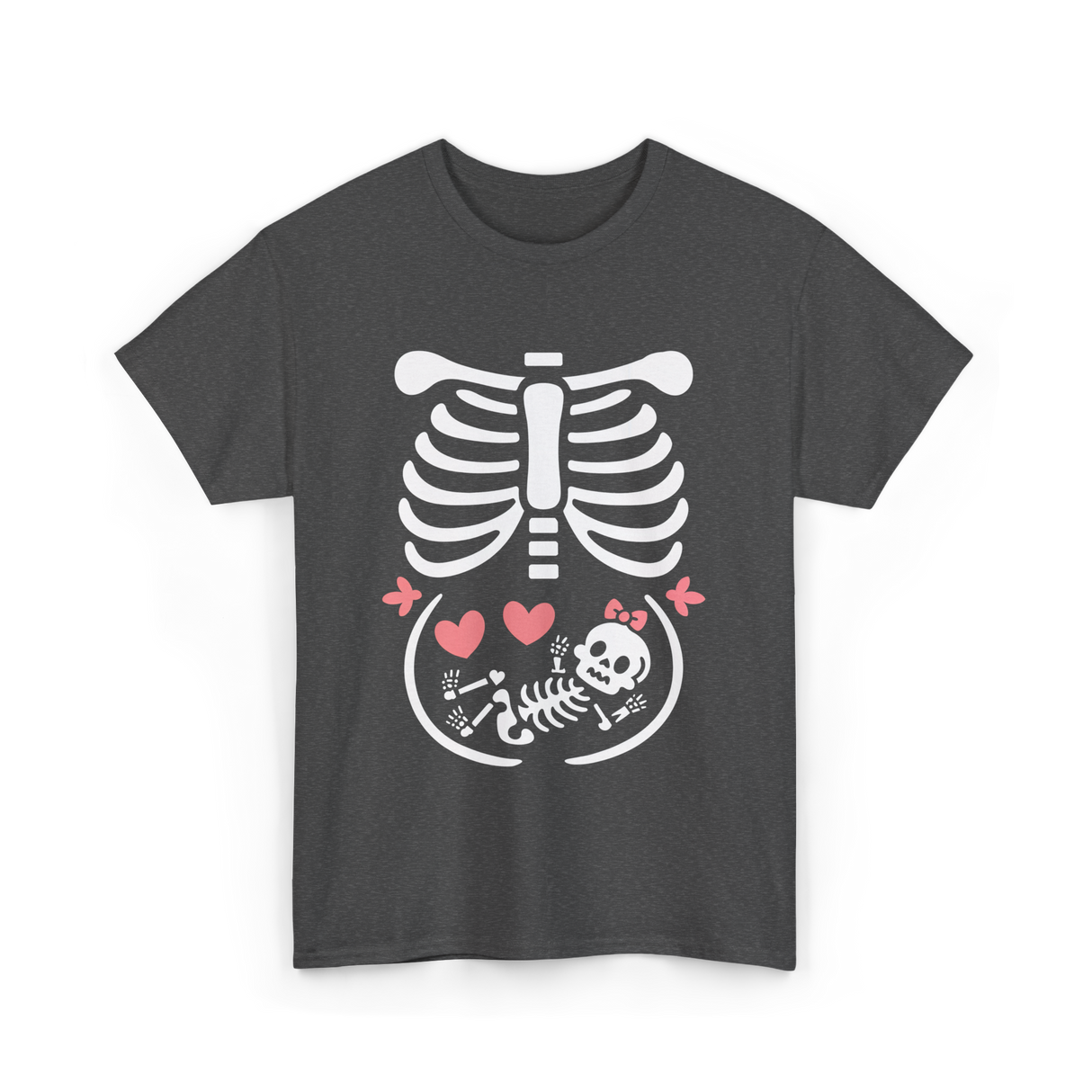 Maternity Skeleton Baby Halloween Skeleton T-Shirt - Dark Heather