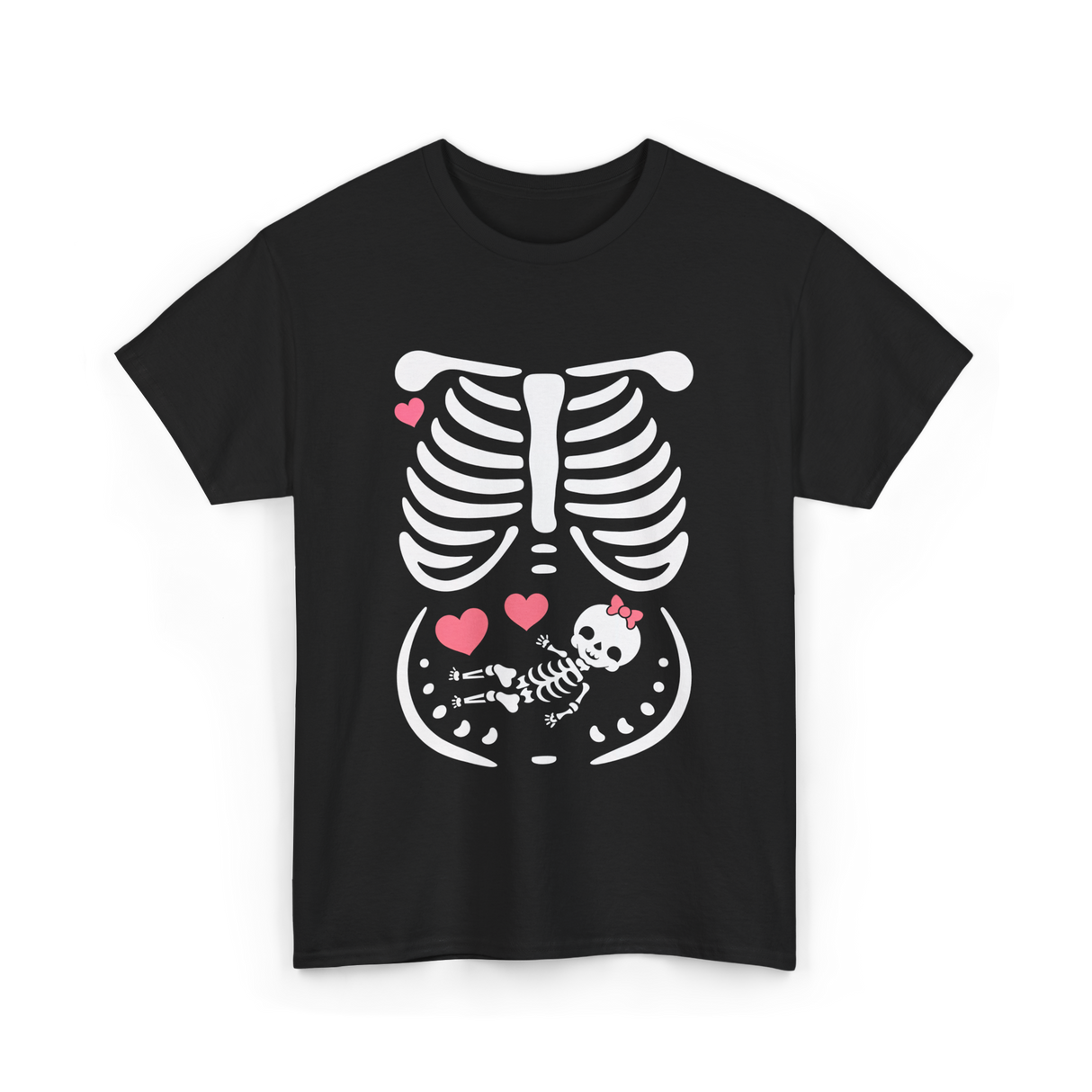 Maternity Skeleton Baby Love Pregnancy T-Shirt - Black