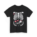 Maternity Skeleton Baby Love Pregnancy T-Shirt - Black