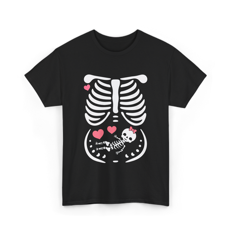 Maternity Skeleton Baby Love Pregnancy T-Shirt - Black