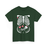 Maternity Skeleton Baby Love Pregnancy T-Shirt - Forest Green