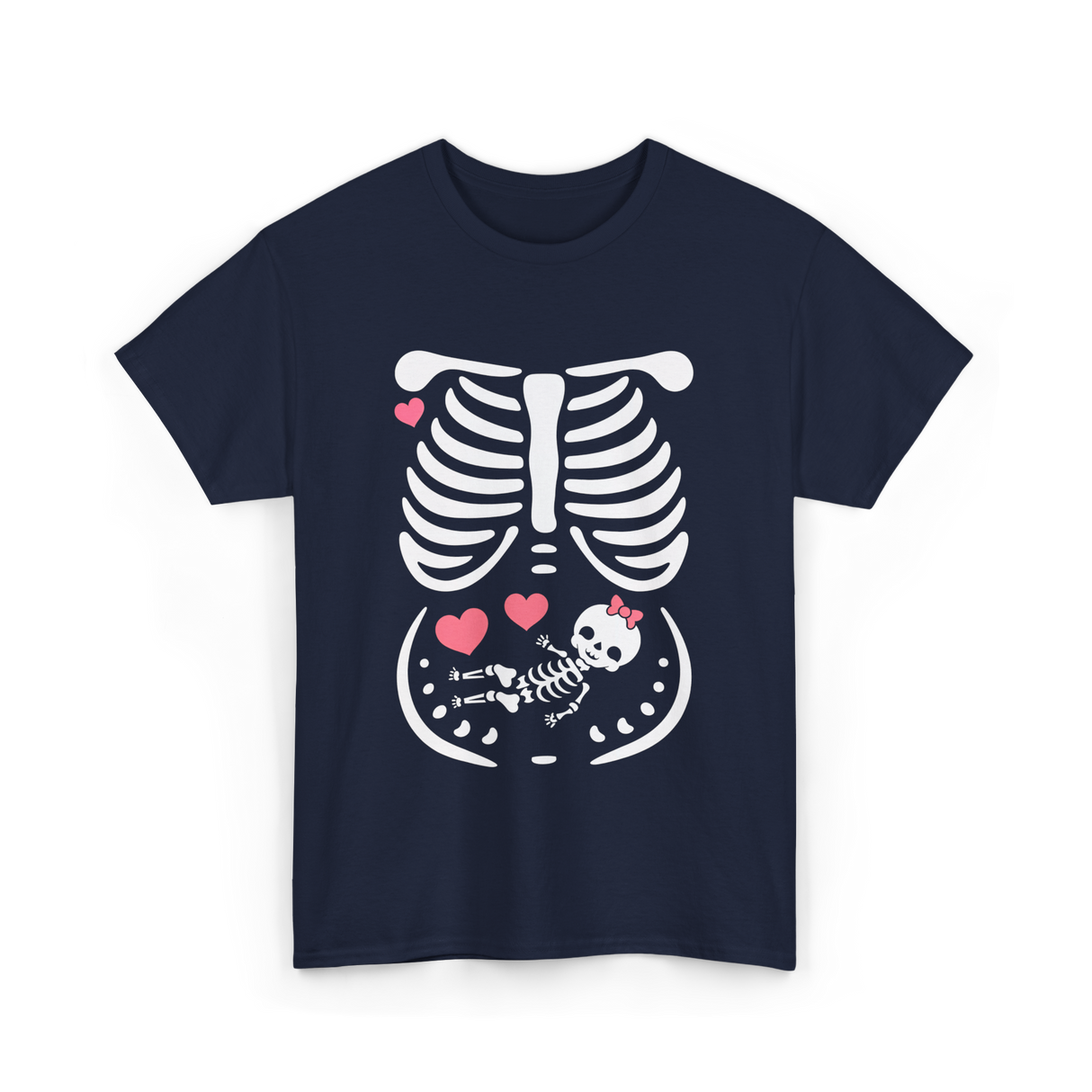 Maternity Skeleton Baby Love Pregnancy T-Shirt - Navy