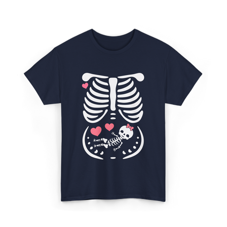 Maternity Skeleton Baby Love Pregnancy T-Shirt - Navy