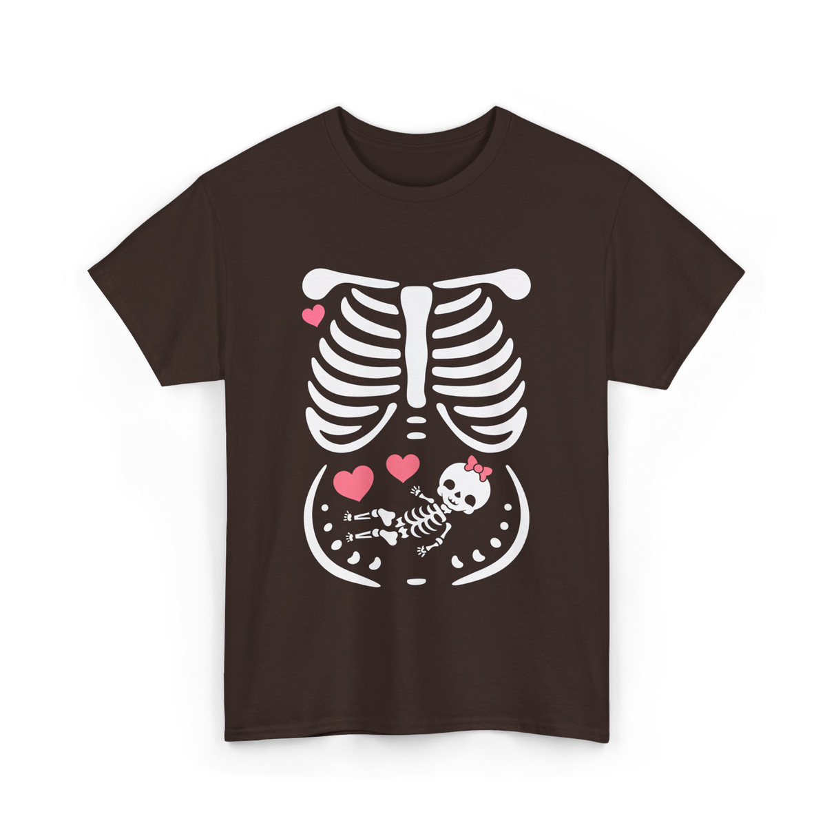 Maternity Skeleton Baby Love Pregnancy T-Shirt - Dark Chocolate