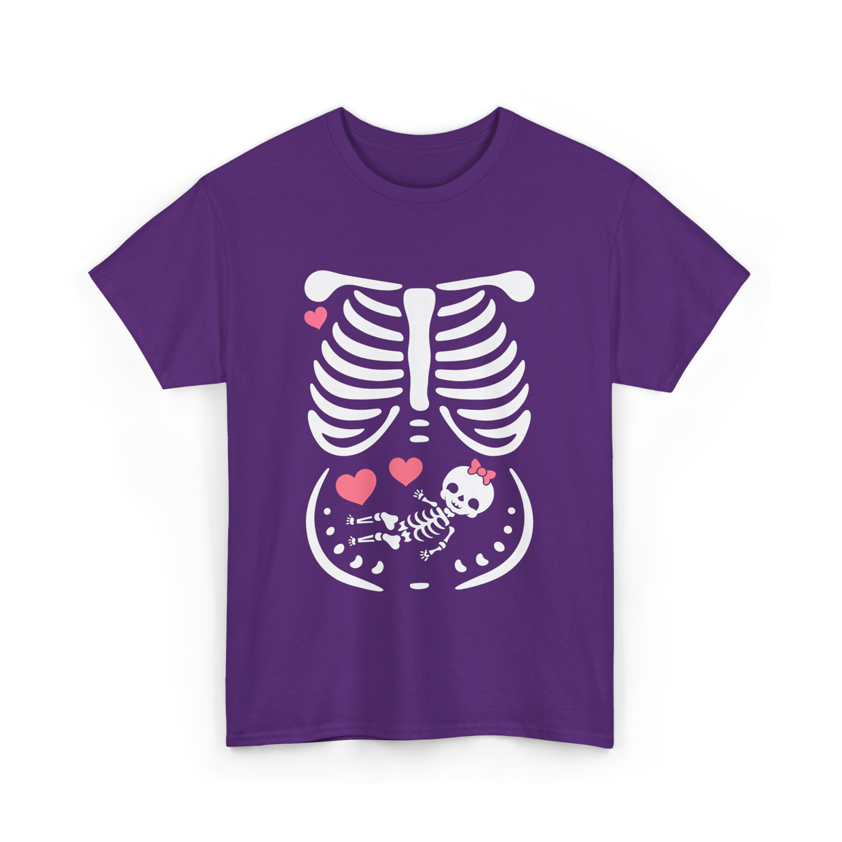 Maternity Skeleton Baby Love Pregnancy T-Shirt - Purple