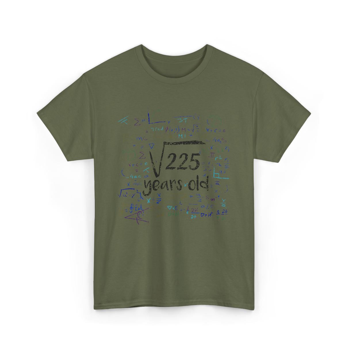 Math Equations Birthday Celebration T-Shirt - Military Green