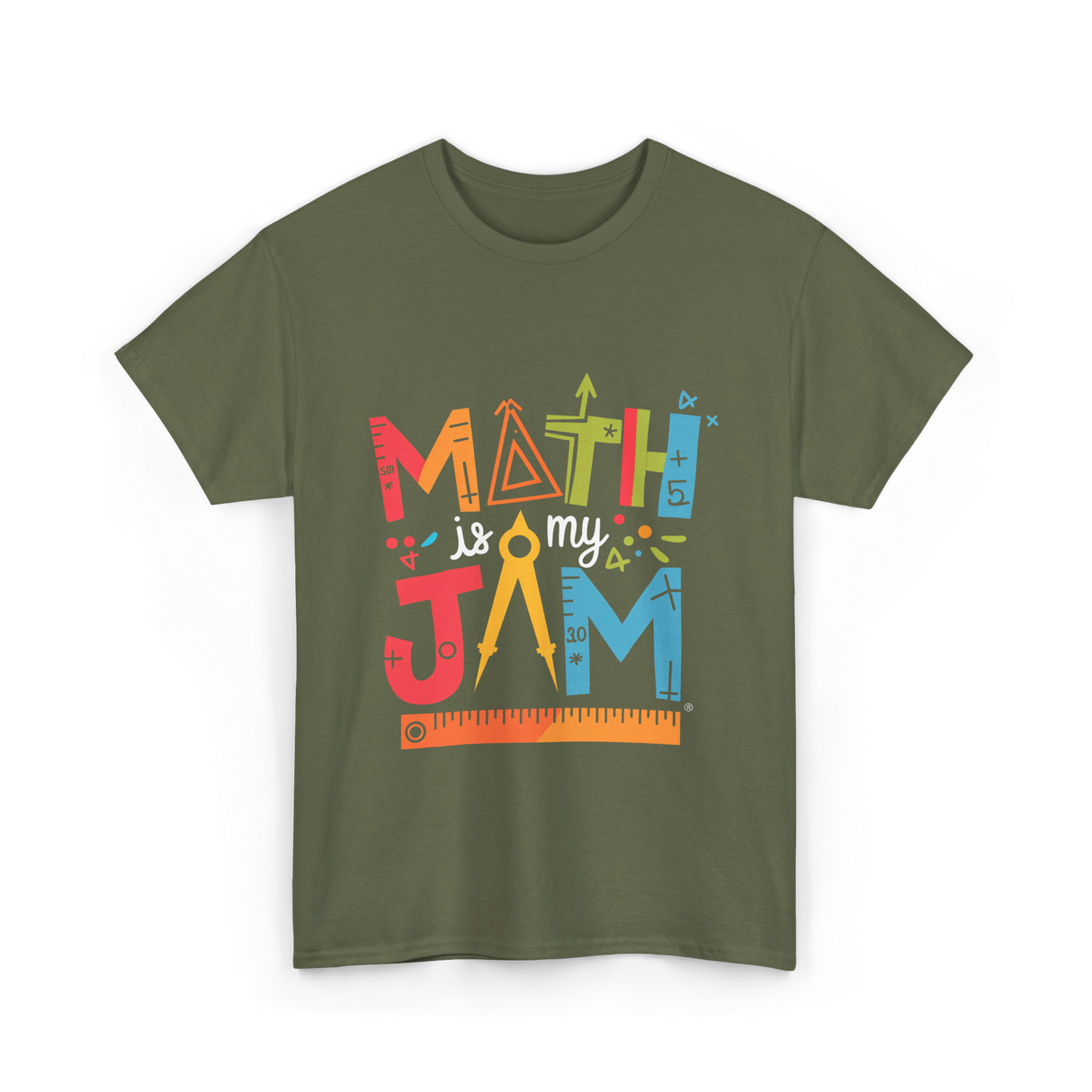 Math is My Jam Math T-Shirt - Military Green