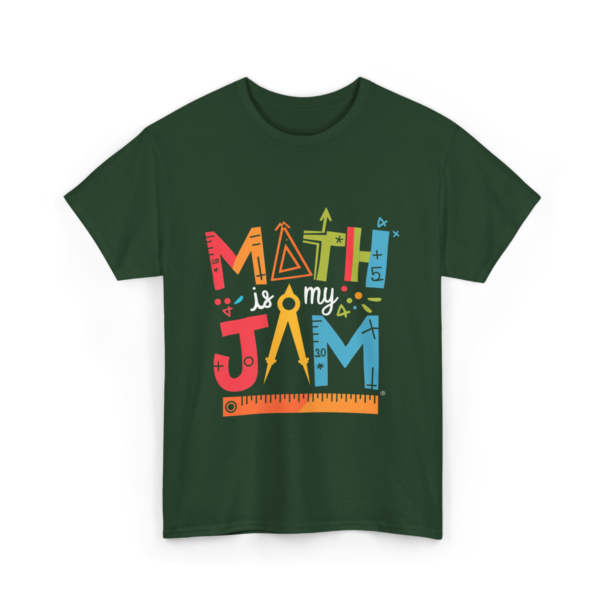 Math is My Jam Math T-Shirt - Forest Green