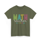 Math Teacher Education Teaching T-Shirt - Military Green