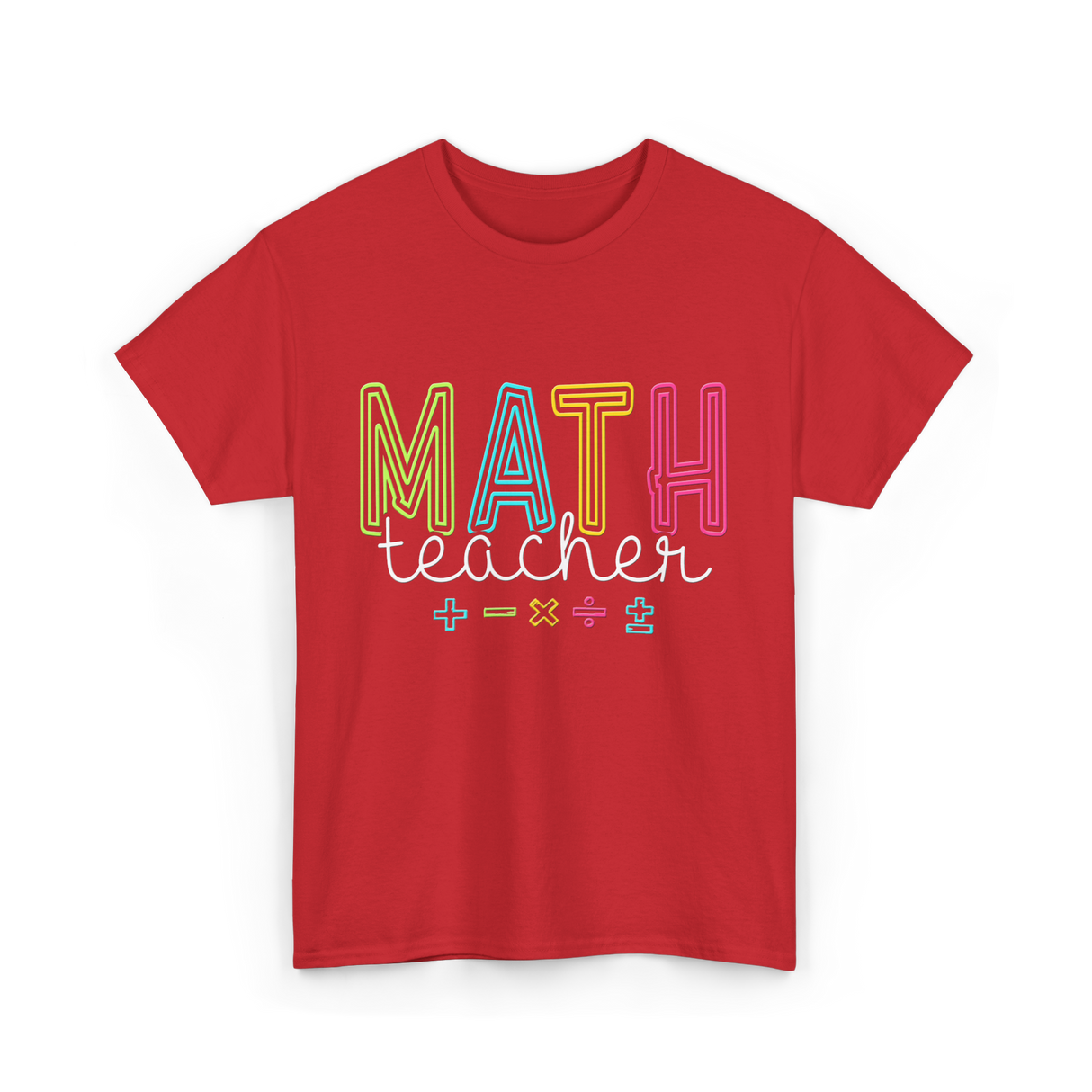 Math Teacher Education Teaching T-Shirt - Red