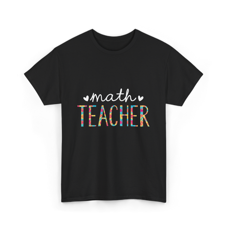 Math Teacher Floral Teacher T-Shirt - Black