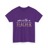 Math Teacher Floral Teacher T-Shirt - Purple