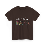 Math Teacher Floral Teacher T-Shirt - Dark Chocolate