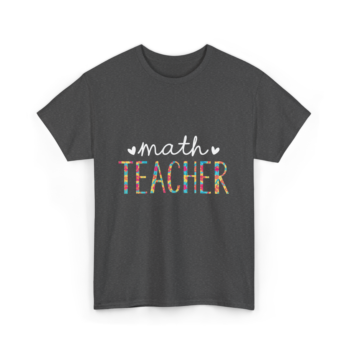 Math Teacher Floral Teacher T-Shirt - Dark Heather