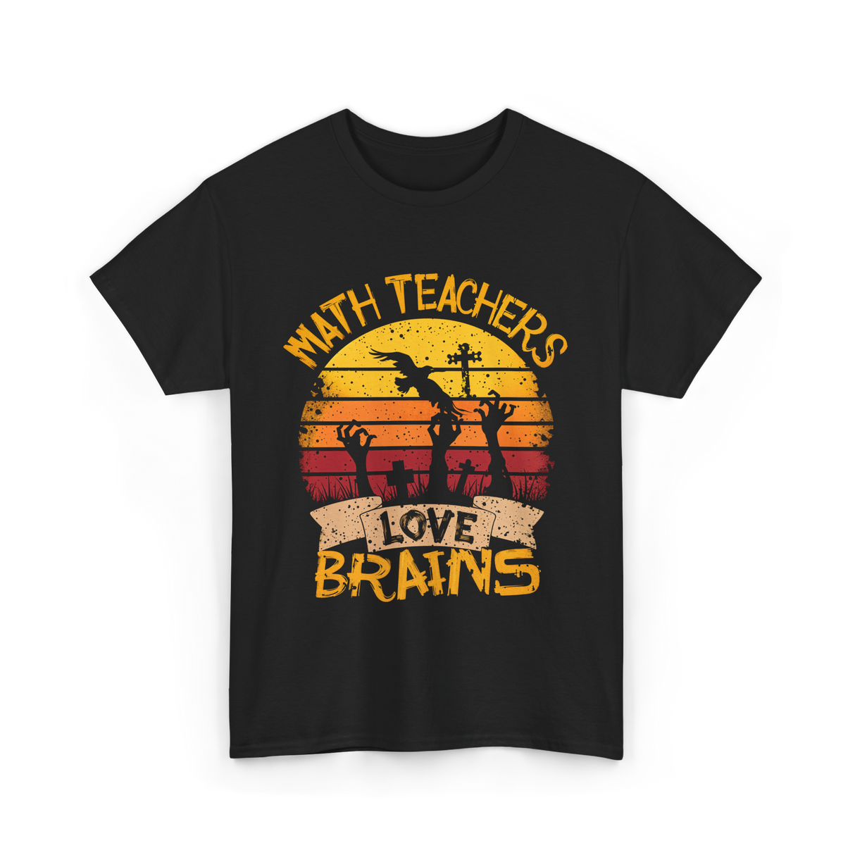 Math Teachers Love Brains Education T-Shirt - Black