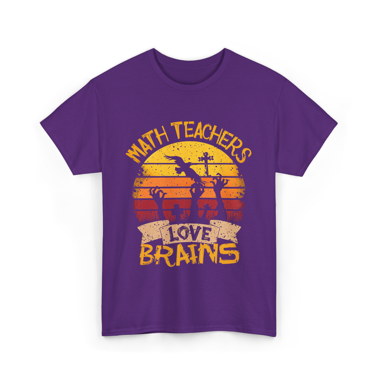 Math Teachers Love Brains Education T-Shirt - Purple