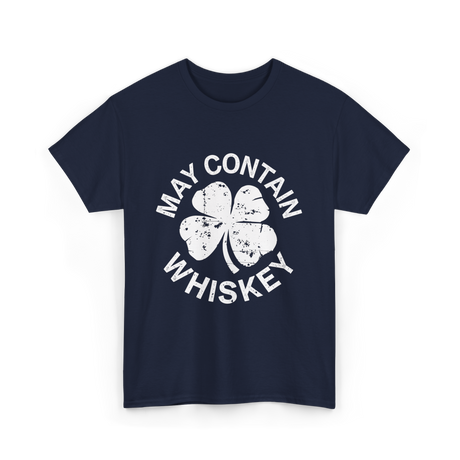 May Contain Whiskey Shamrock T-Shirt - Navy