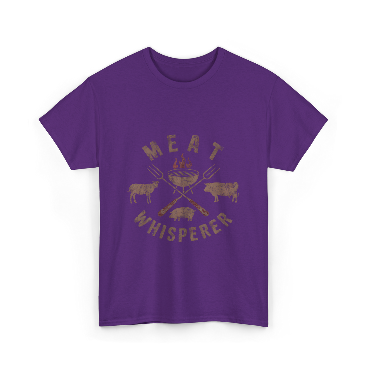 Meat Whisperer BBQ Grilling T-Shirt - Purple