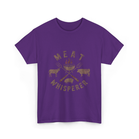 Meat Whisperer BBQ Grilling T-Shirt - Purple