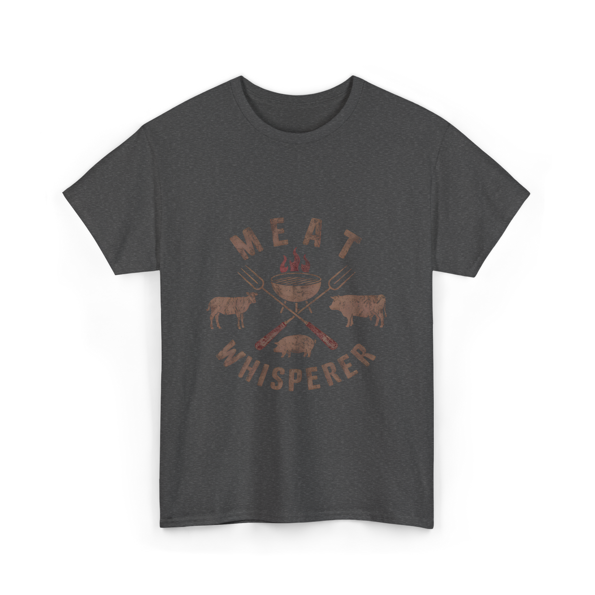 Meat Whisperer BBQ Grilling T-Shirt - Dark Heather