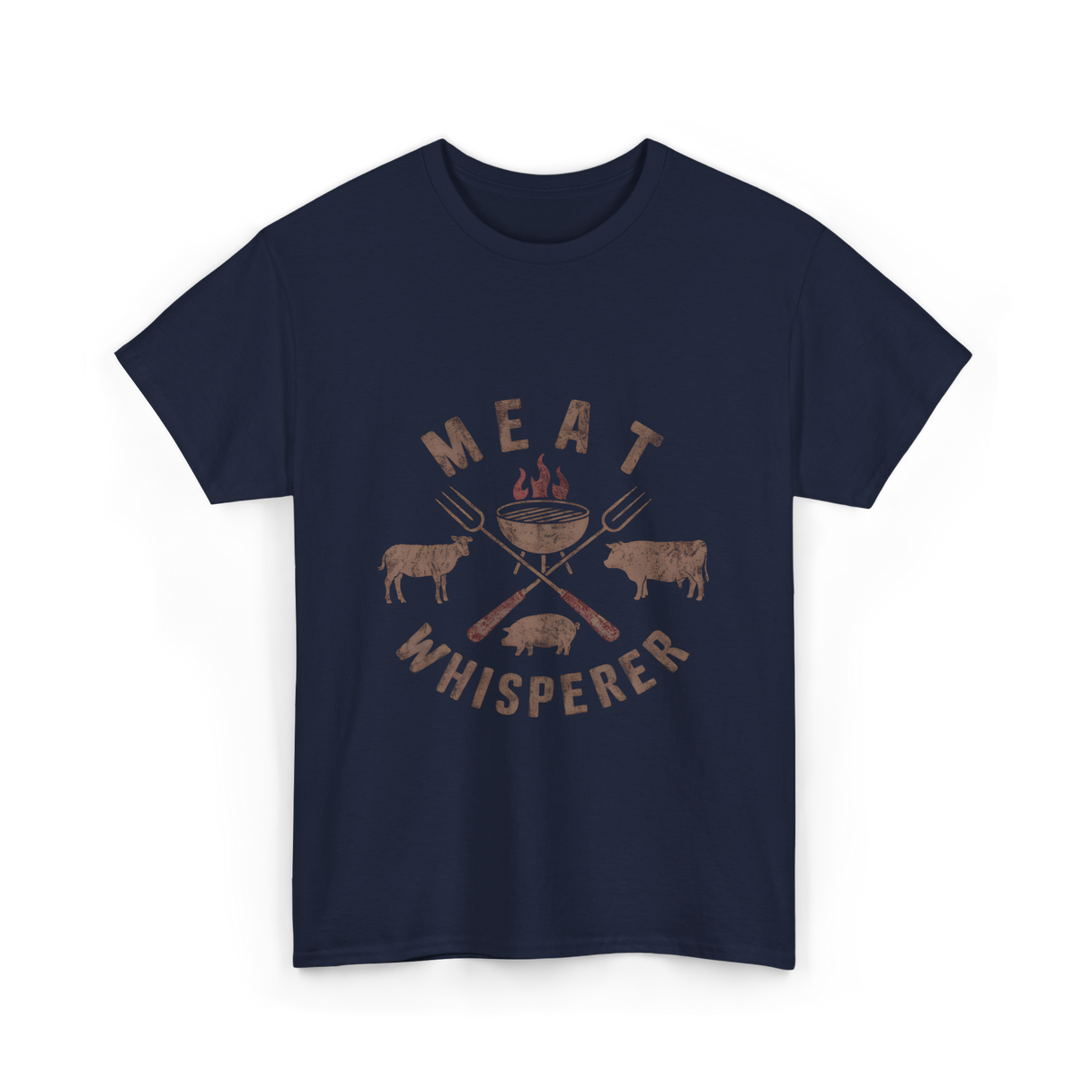 Meat Whisperer BBQ Grilling T-Shirt - Navy