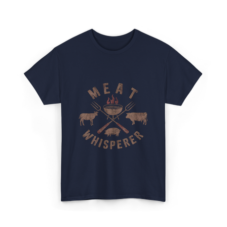 Meat Whisperer BBQ Grilling T-Shirt - Navy