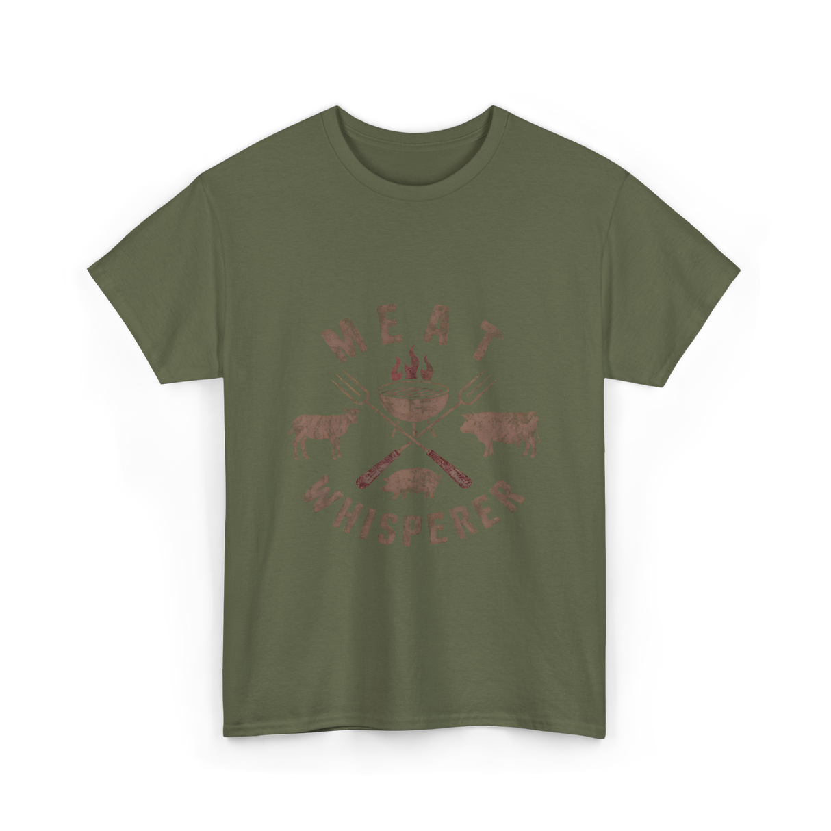 Meat Whisperer BBQ Grilling T-Shirt - Military Green