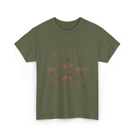 Meat Whisperer BBQ Grilling T-Shirt - Military Green