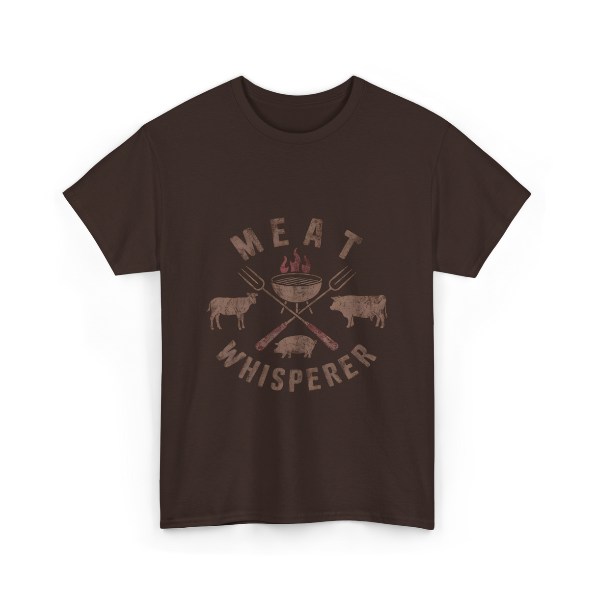 Meat Whisperer BBQ Grilling T-Shirt - Dark Chocolate