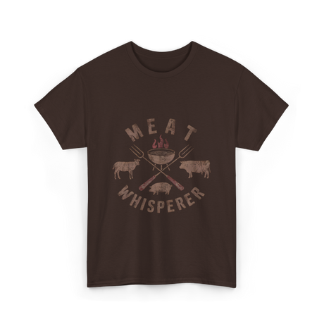 Meat Whisperer BBQ Grilling T-Shirt - Dark Chocolate