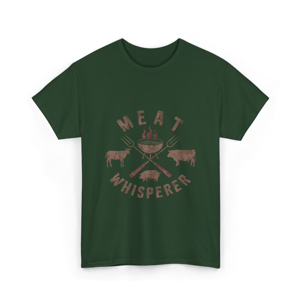 Meat Whisperer BBQ Grilling T-Shirt - Forest Green