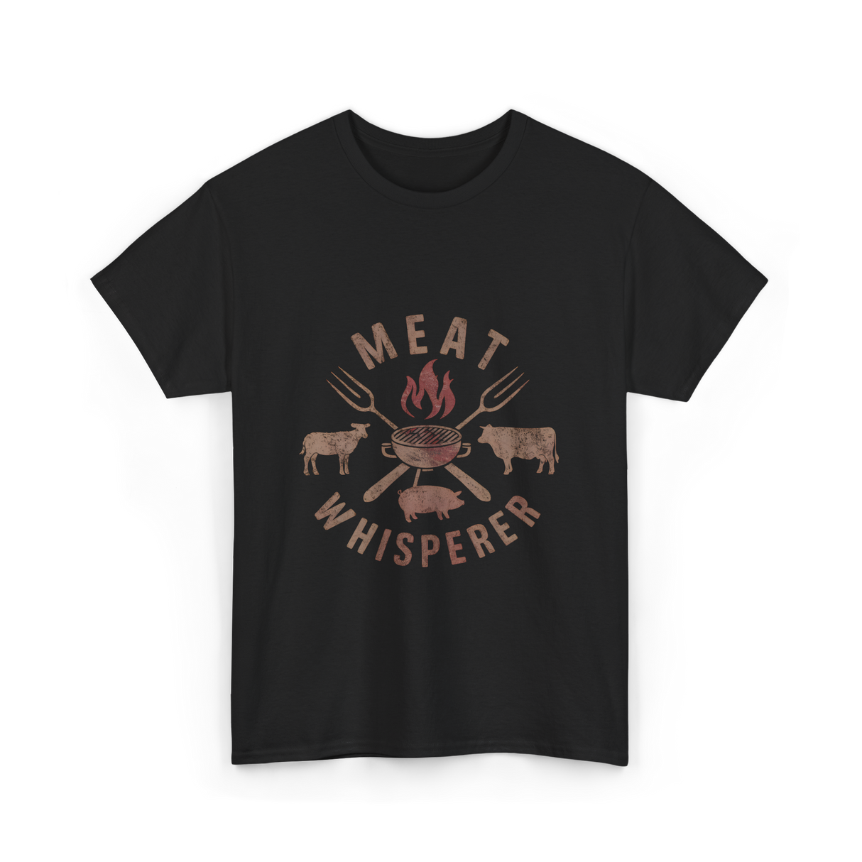 Meat Whisperer Grilling BBQ T-Shirt - Black