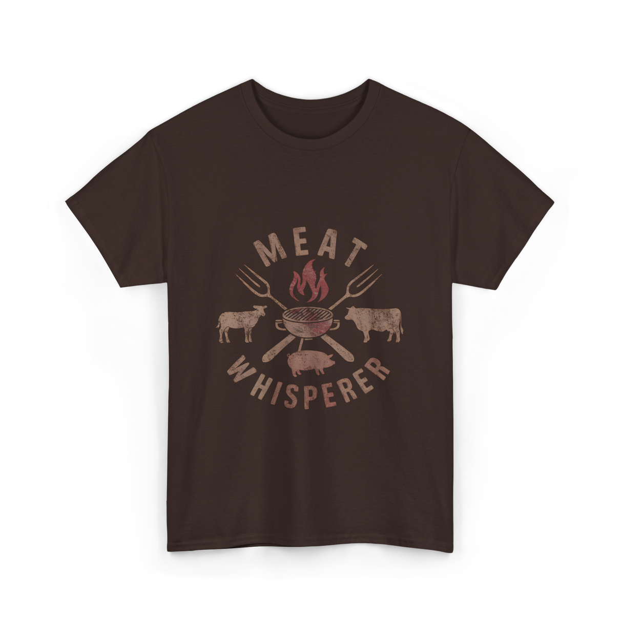 Meat Whisperer Grilling BBQ T-Shirt - Dark Chocolate