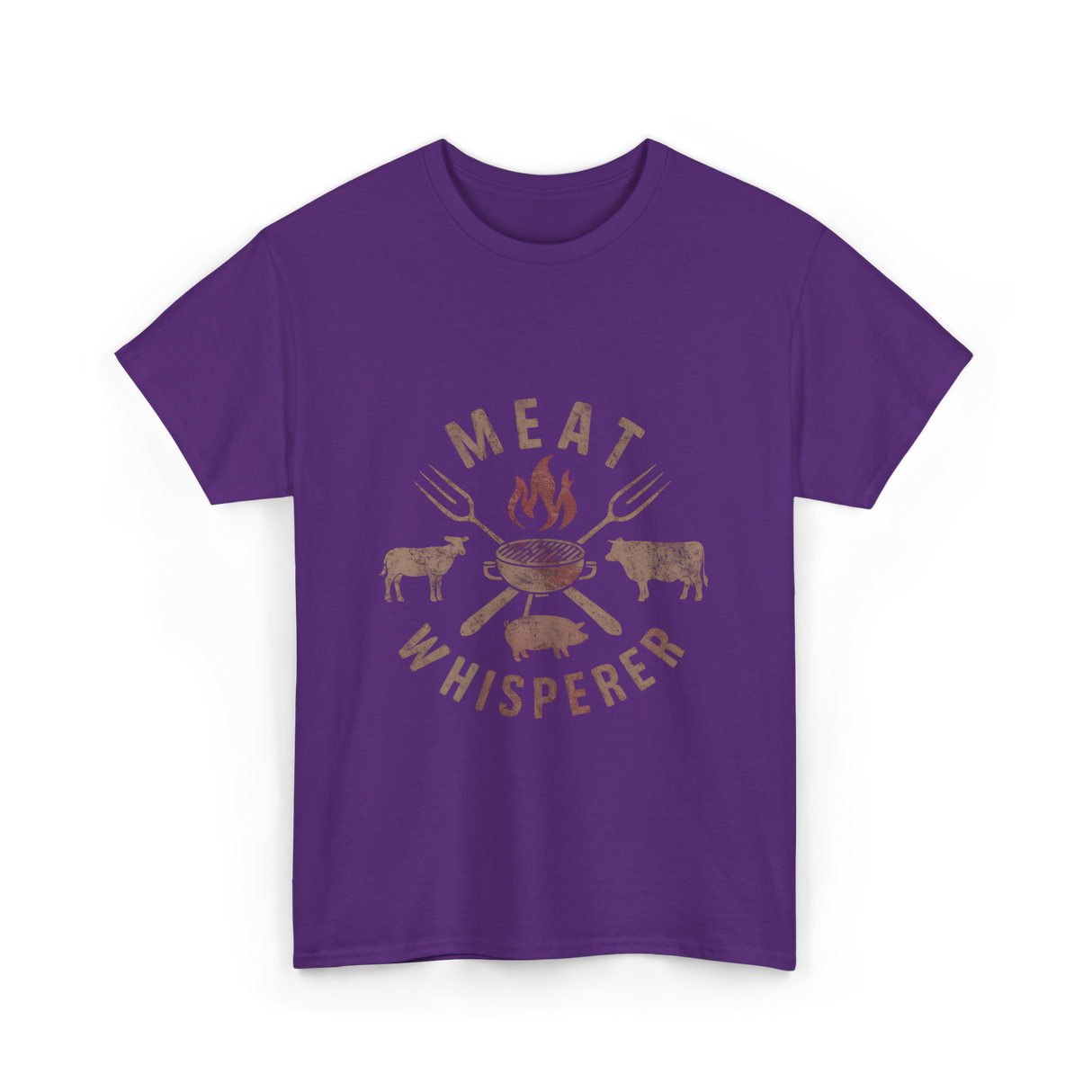 Meat Whisperer Grilling BBQ T-Shirt - Purple