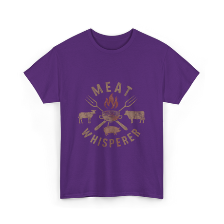 Meat Whisperer Grilling BBQ T-Shirt - Purple