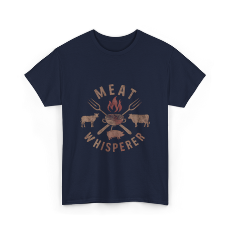 Meat Whisperer Grilling BBQ T-Shirt - Navy