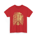 Mechanical Heart Rib Cage Anatomy T-Shirt - Red