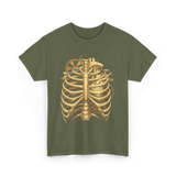 Mechanical Heart Rib Cage Anatomy T-Shirt - Military Green